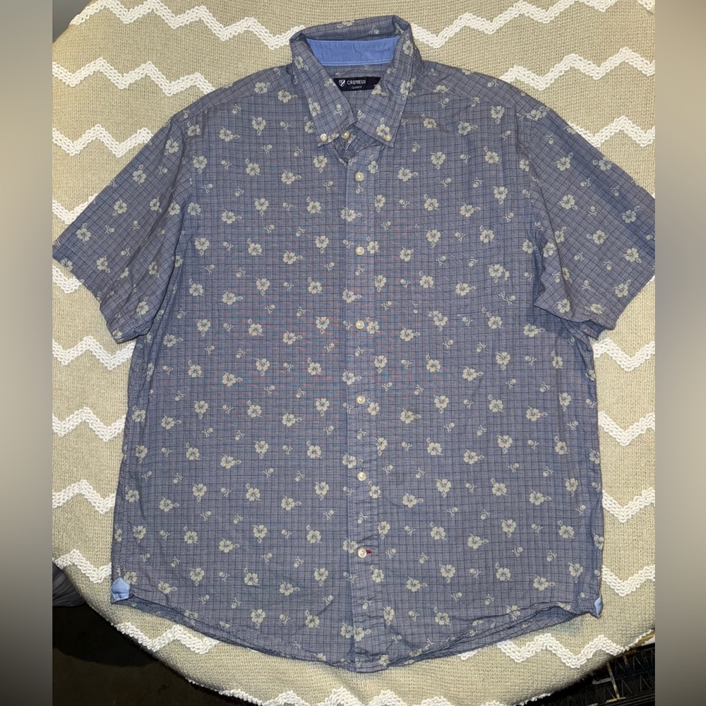 Cremiux mens blue Floral Casual button Shirt